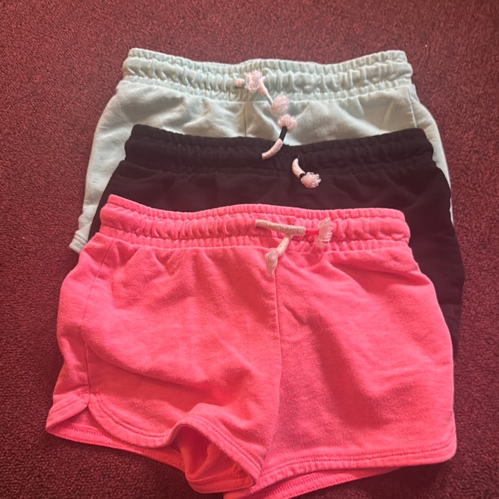 Kids' Casual Shorts Set - Pink, Black, and Light Blue
